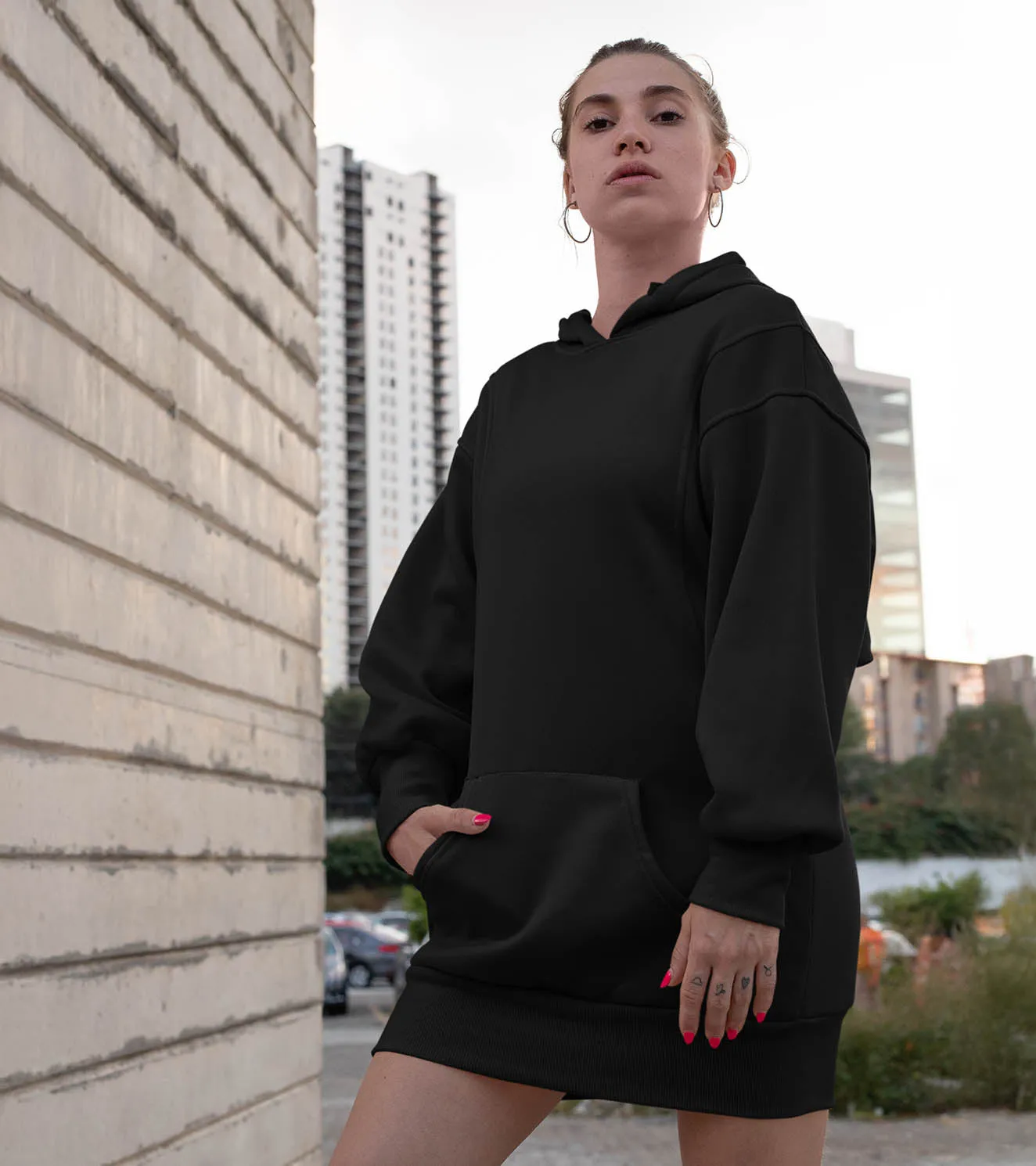 Women's Cozy Oversized Hoodie Dress